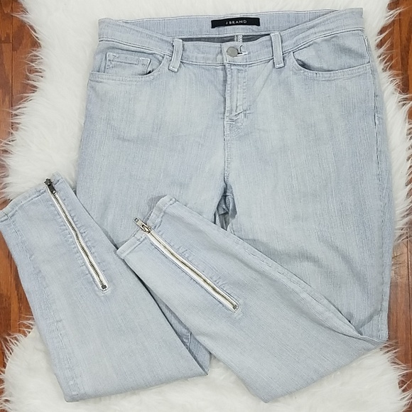 J Brand Denim - J brand Railroad Stripe Zipper Ankle Jeans